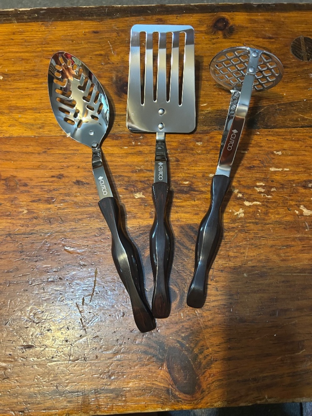 3 Cutco Cooking Utensils Reg.$213 Slotted Spoon, Slotted Spatula, Potato Masher